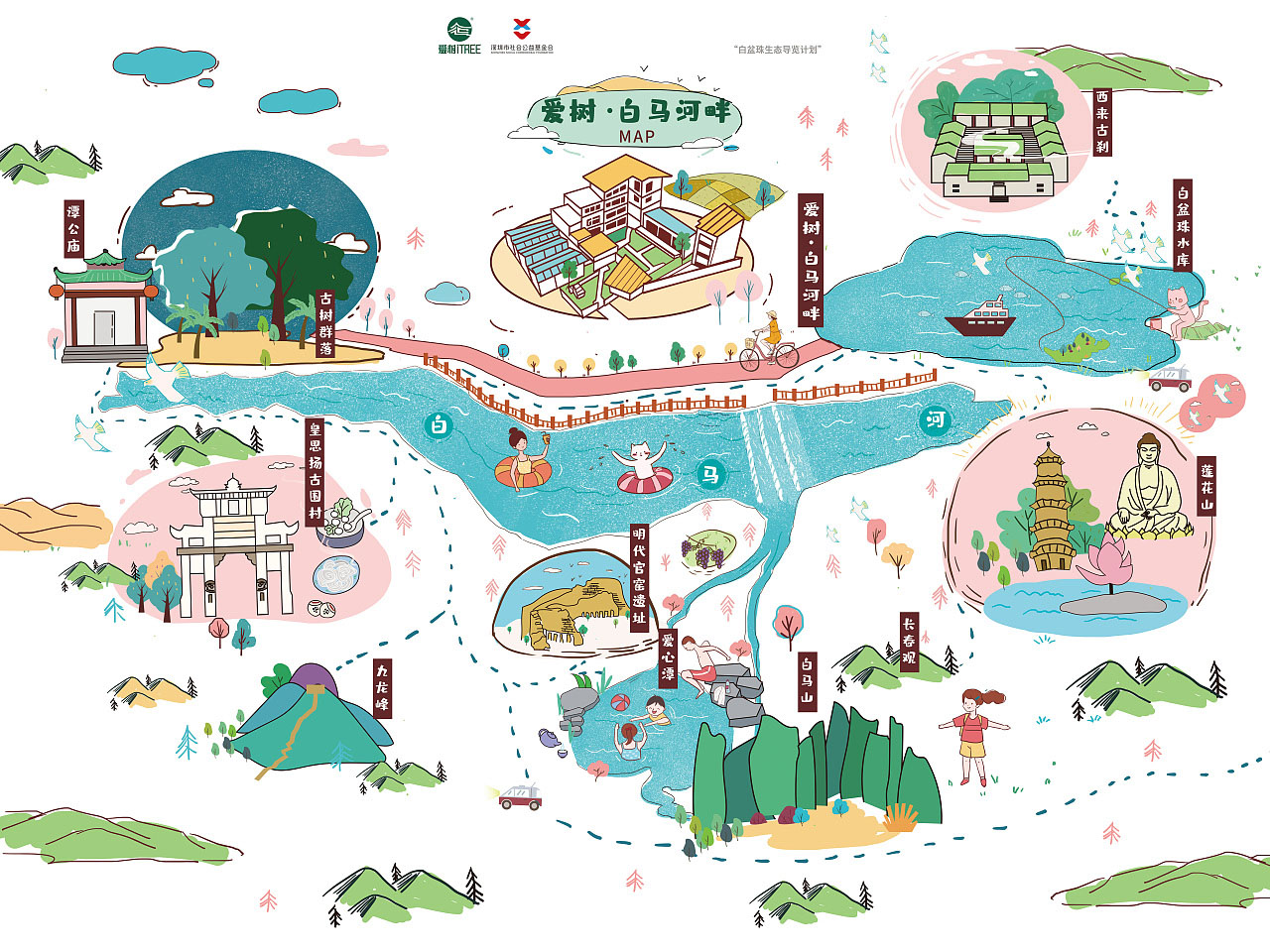 京口手绘地图景区的艺术表现